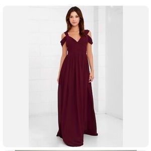 Lulus Make Me Move Burgundy Maxi Dress - XS